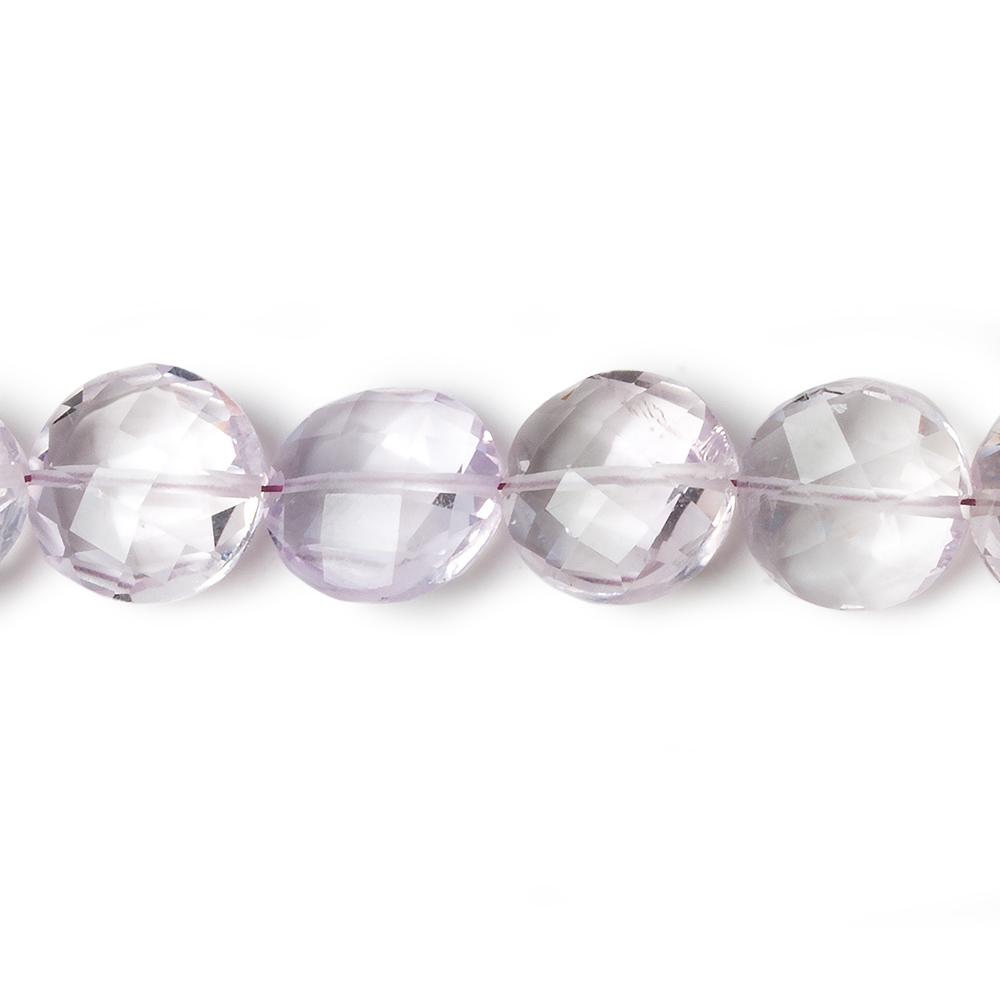 9-11mm Pink Amethyst Side Drilled Faceted Coin Beads 8 inch 20 pieces - Beadsofcambay.com