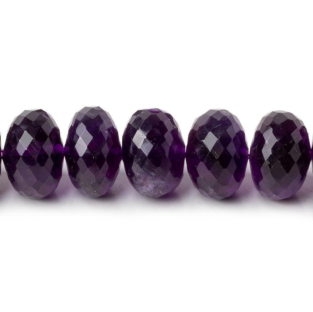 9-12mm Amethyst faceted rondelle Beads 16 inch 57 pieces AAA Grade - Beadsofcambay.com