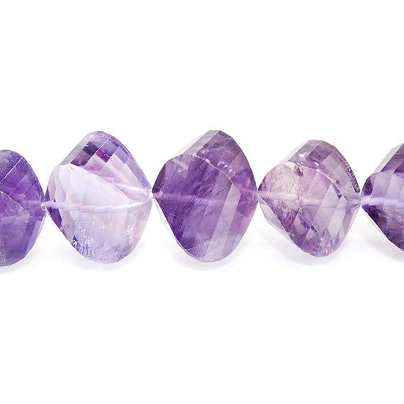 9-12mm Ametrine and Amethyst Barrel Faceted Twist Beads 8 inch 20 pieces - Beadsofcambay.com