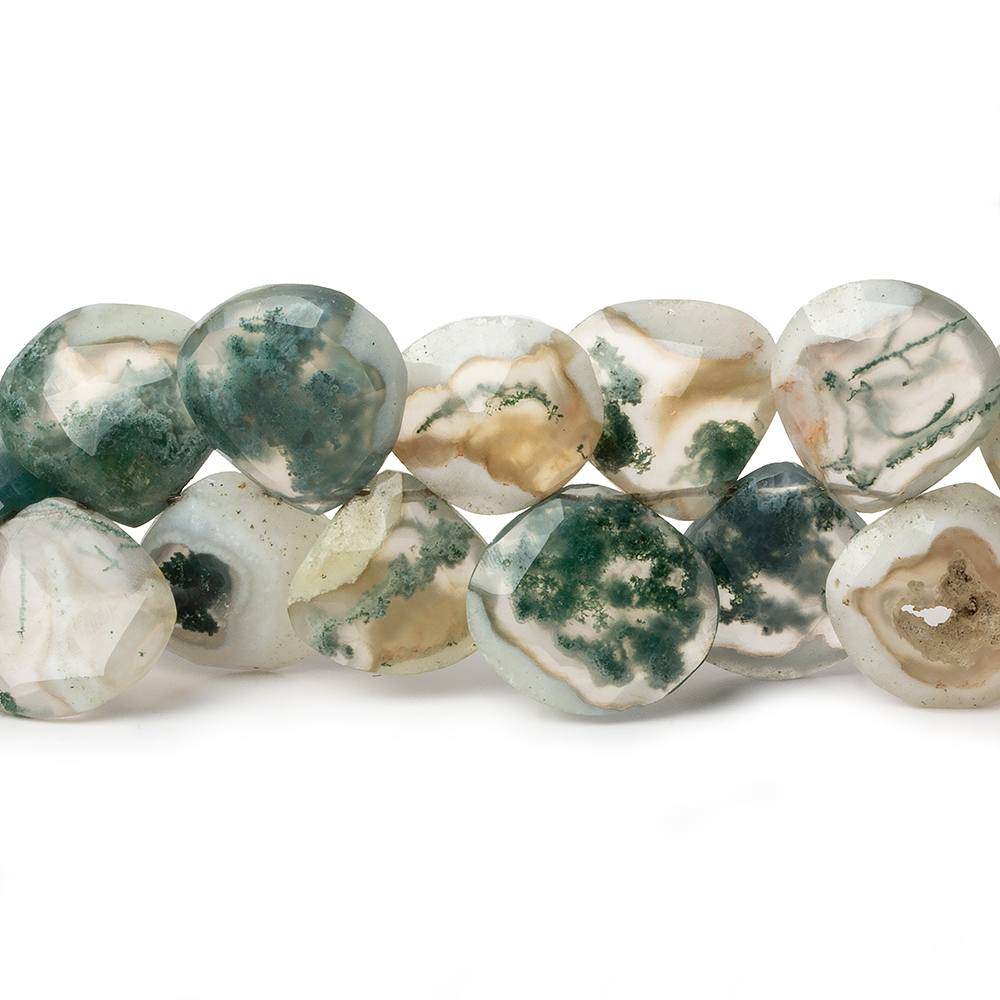 9-12mm Peacock Solar Quartz Faceted Heart Beads 7.5 inch 40 pieces - Beadsofcambay.com