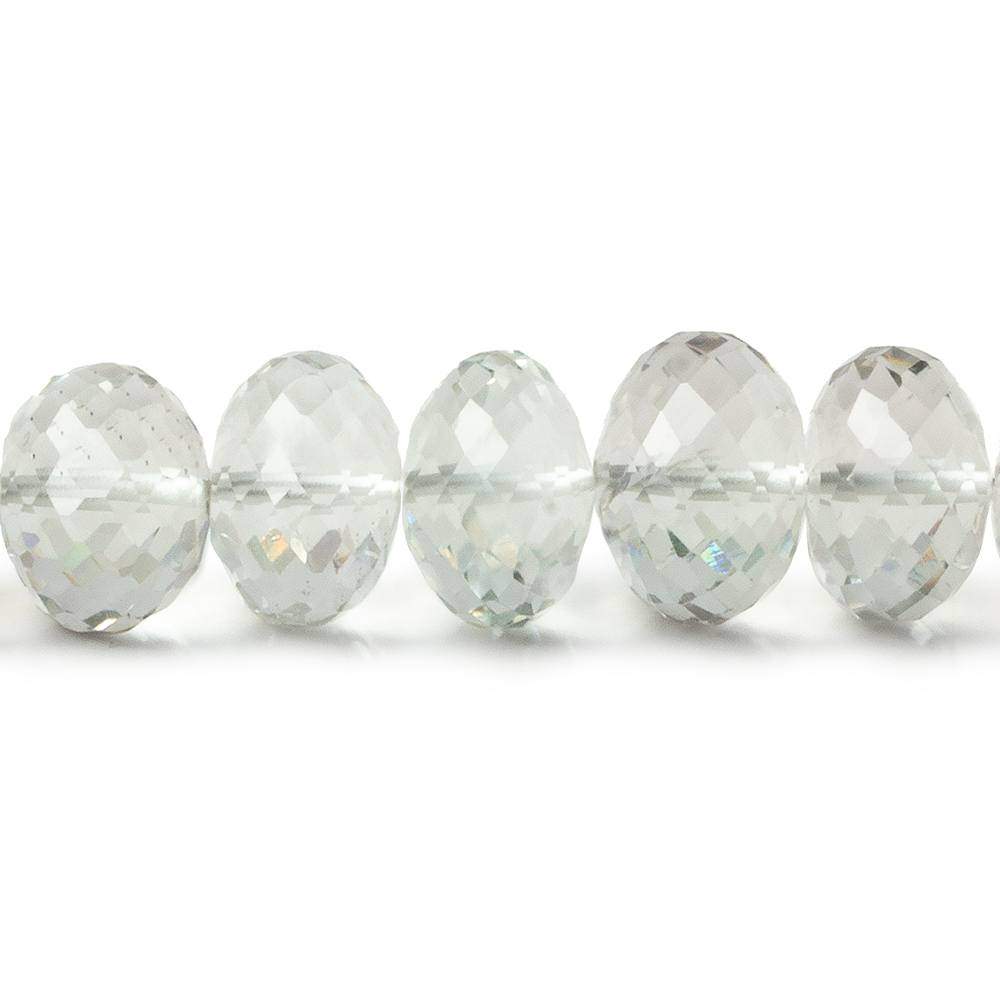 9-12mm Prasiolite faceted rondelles 17 inches 59 Beads AAA - Beadsofcambay.com
