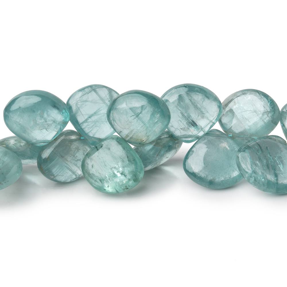 9-12mm Teal Kyanite Plain Heart Beads 7 inch 40 pieces - Beadsofcambay.com