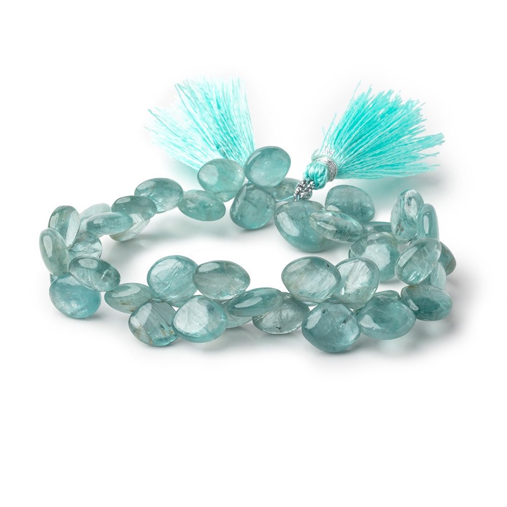 9-12mm Teal Kyanite Plain Heart Beads 7 inch 40 pieces - Beadsofcambay.com