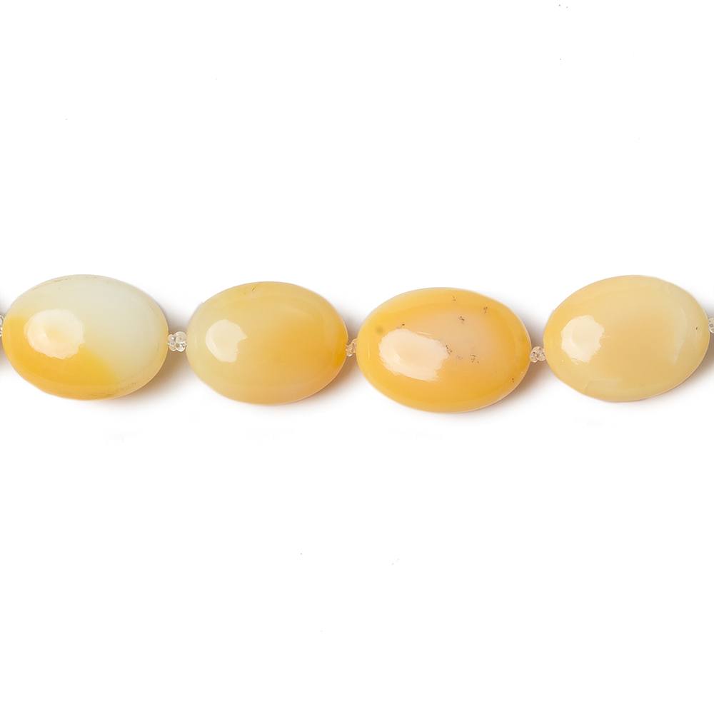 9-14mm White and Yellow Opal Plain Oval Beads AA Grade 27 beads 17 inch - Beadsofcambay.com