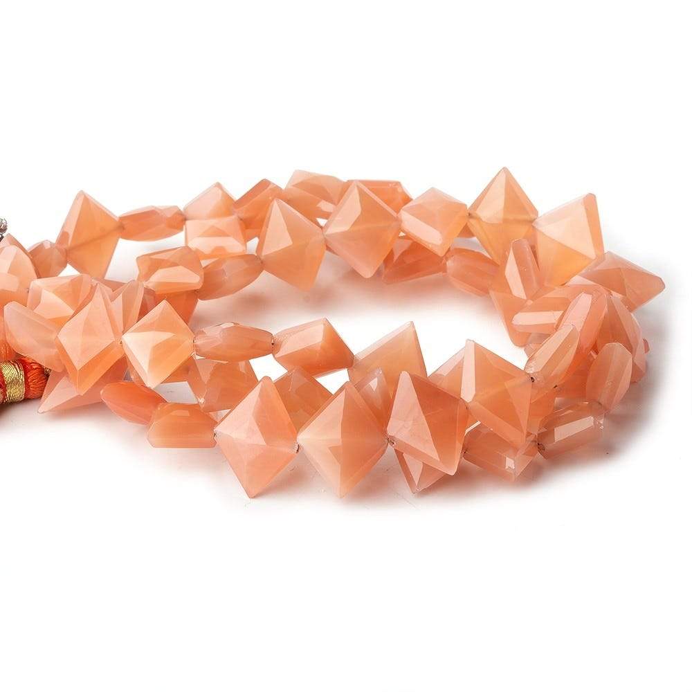 9-15mm Angel Skin Moonstone Side Drilled Faceted Kite Beads 8 inch 22 pcs - Beadsofcambay.com