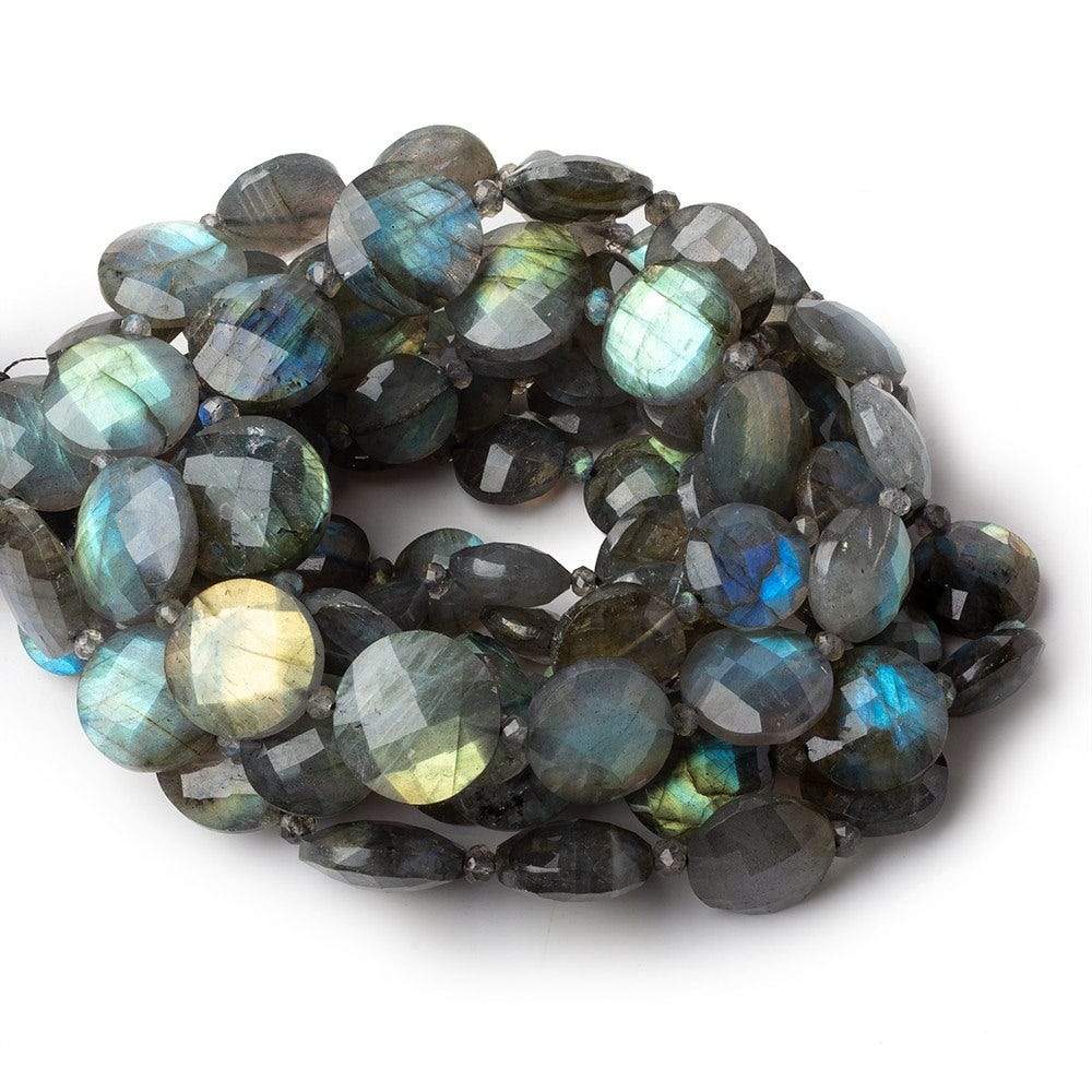 9-15mm Labradorite Faceted Coin Beads 16 inches 25 pieces AA - Beadsofcambay.com