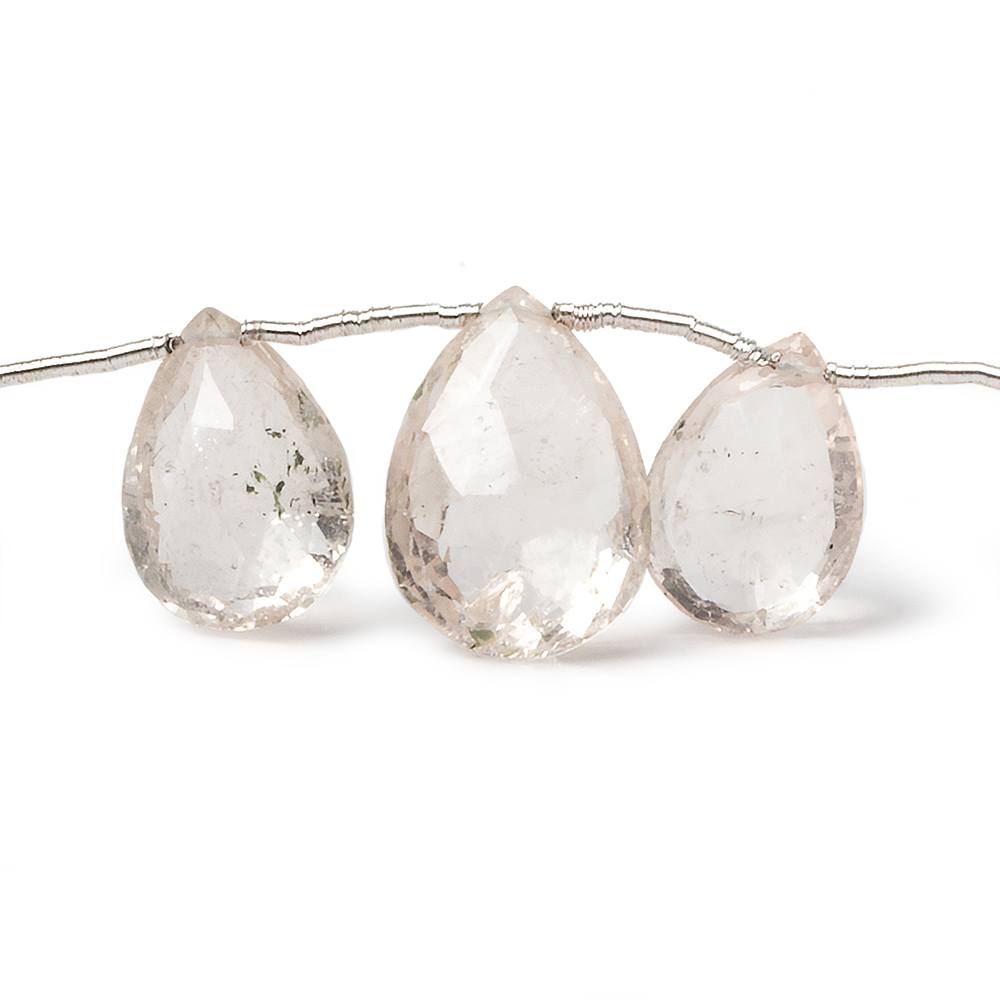 9-15mm Morganite Faceted Pears 8 inch 13 pieces - Beadsofcambay.com