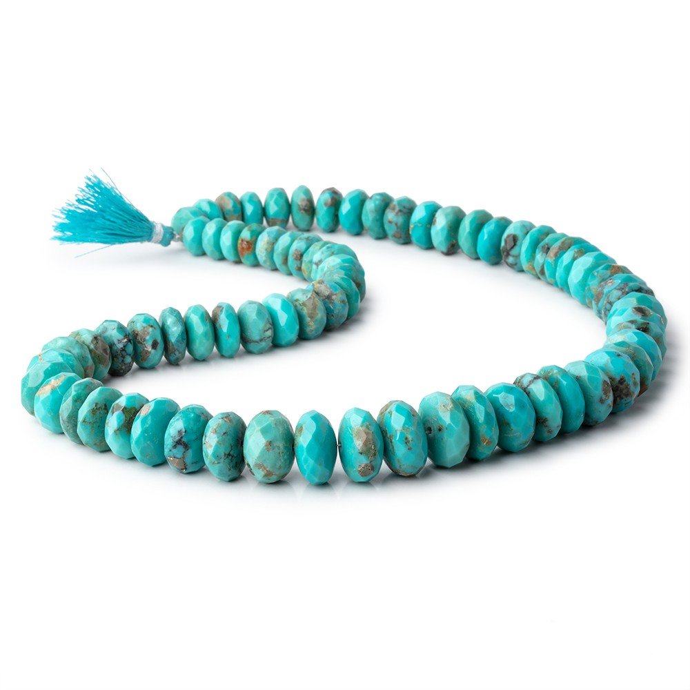 9-16mm Sleeping Beauty Turquoise Faceted Rondelle Beads 20 inch 70 pieces AAA - Beadsofcambay.com