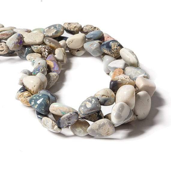 9-17mm Australian Boulder Opal plain nugget Beads 17 inch 34 pieces - Beadsofcambay.com