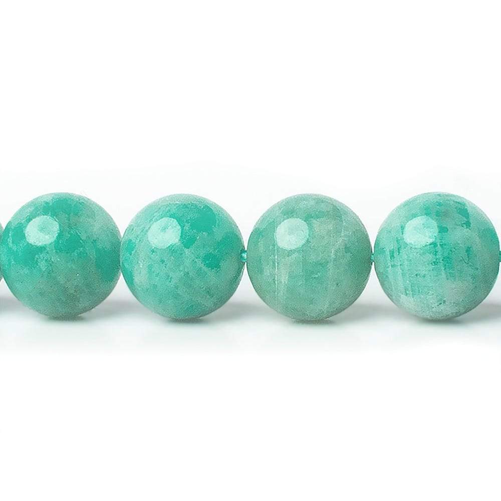 9.5-10mm Amazonite plain round beads 16 inch 40 pieces A - Beadsofcambay.com