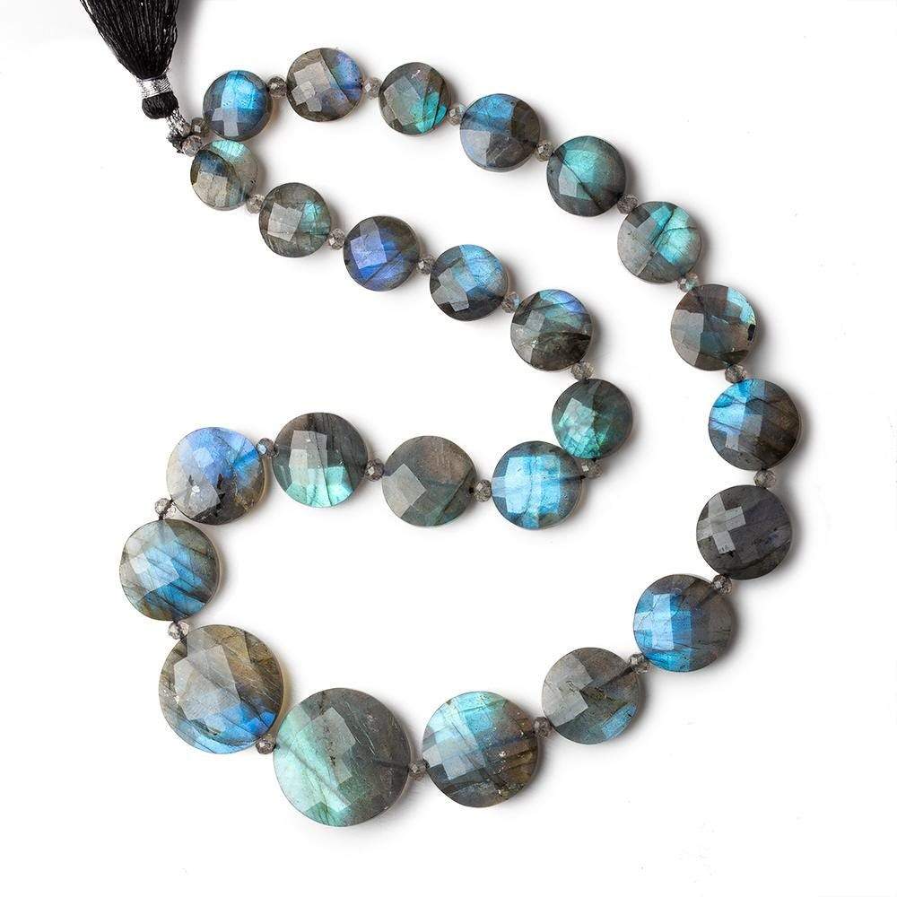 9.5-17.5mm Labradorite Faceted Coin Beads 16 inch 25 pieces AA - Beadsofcambay.com