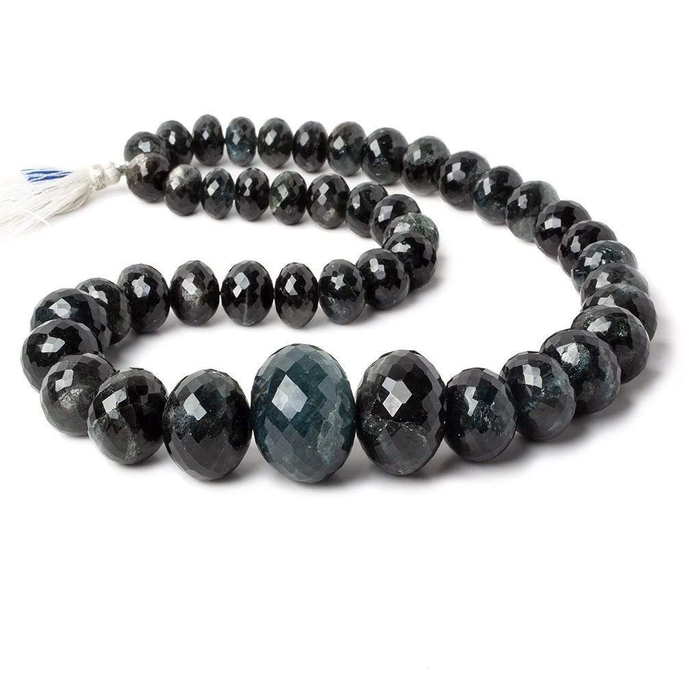 9.5x7-24x16mm Moss Aquamarine faceted rondelle beads 17 inch 44 pieces - Beadsofcambay.com