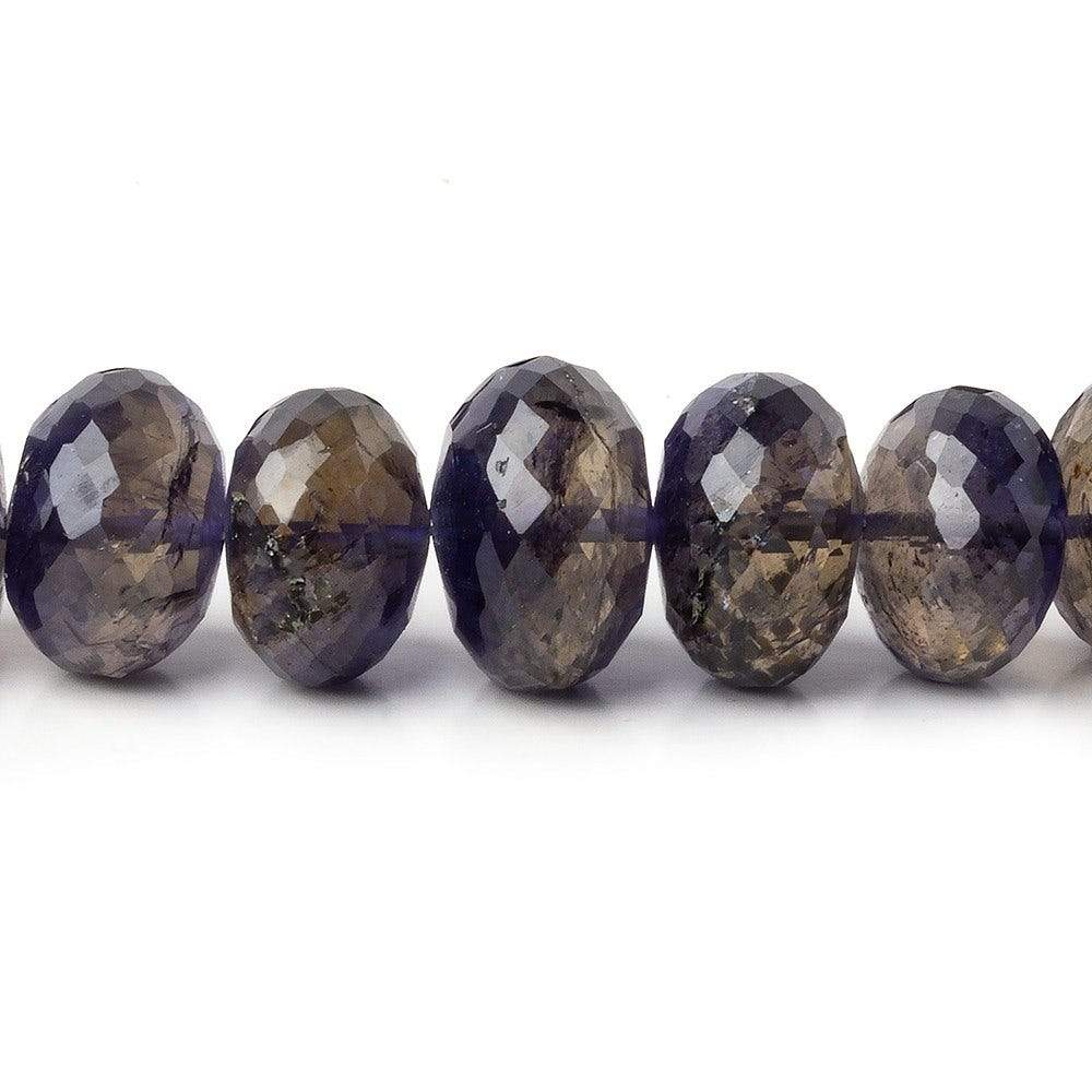 9mm - 12.5mm Iolite Faceted Rondelle Beads 16 inch 63 pcs AAA - Beadsofcambay.com