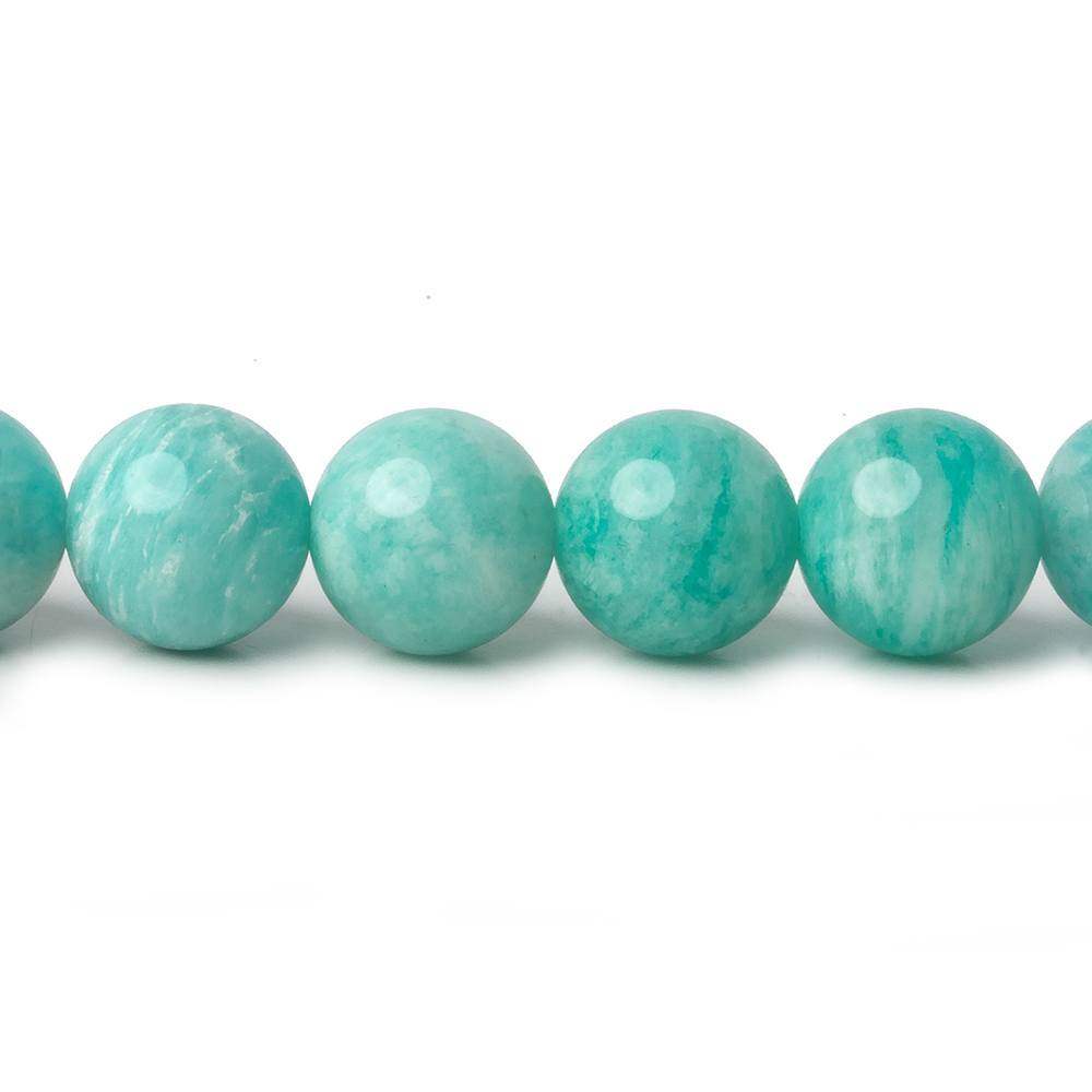 9mm Amazonite plain round beads 16 inch 45 pieces A - Beadsofcambay.com