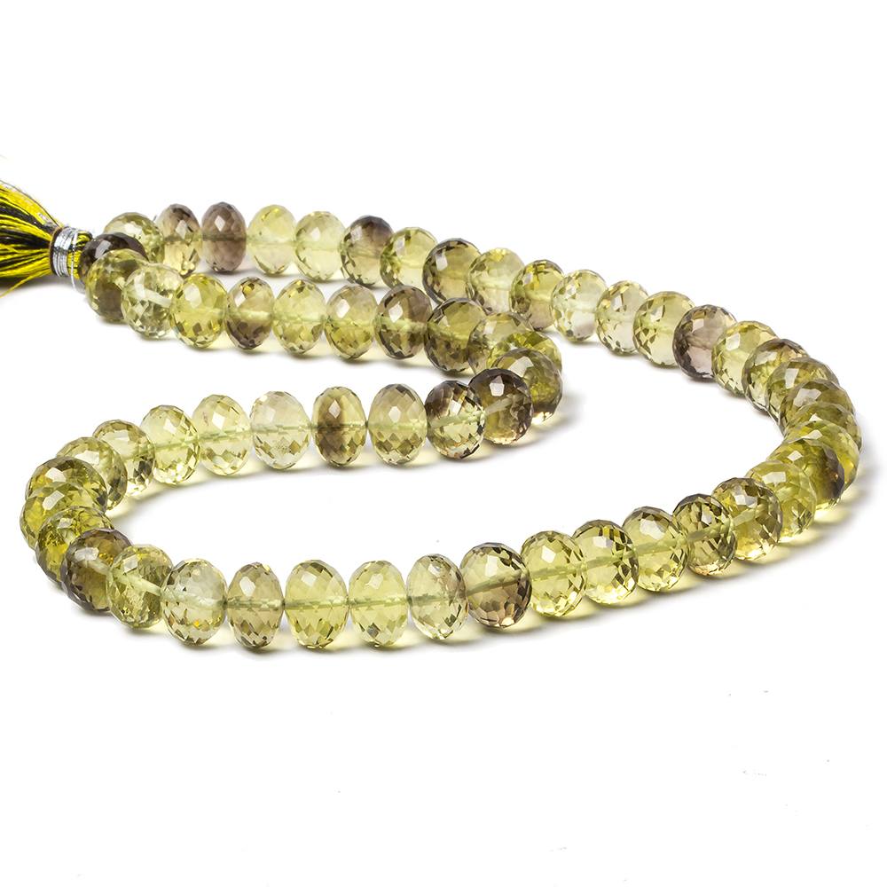 9mm BiColored Quartz faceted rondelle beads 15 inch 59 pieces AAA - Beadsofcambay.com