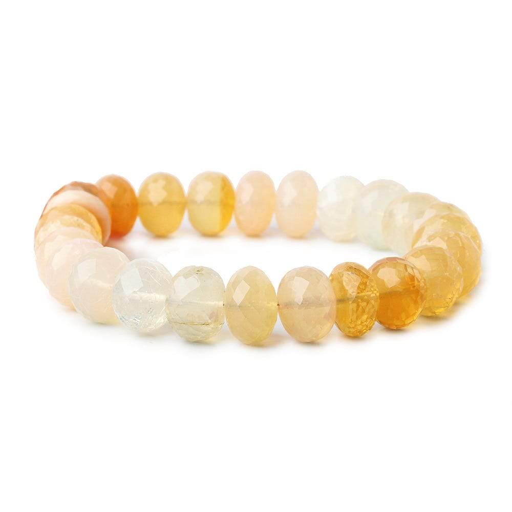 9mm Fire Opal Faceted Rondelle Beads 8 inch 22 pieces AA - Beadsofcambay.com