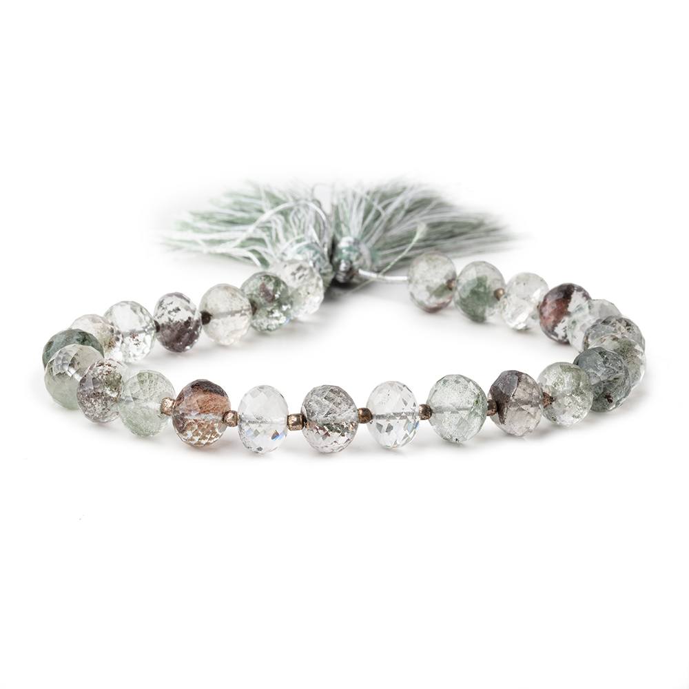 9mm Moss Quartz Faceted Rondelle Beads 8 inch 25 pieces - Beadsofcambay.com