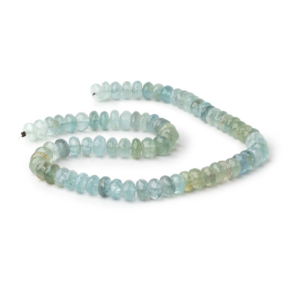 9mm Multi Beryl & Aquamarine Faceted Rondelles 15.75 inch 78 beads AA - Beadsofcambay.com