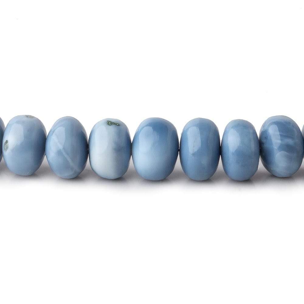 9mm Natural Shaded Owyhee Blue Opal plain rondelle beads 18 inch 78 pieces - Beadsofcambay.com