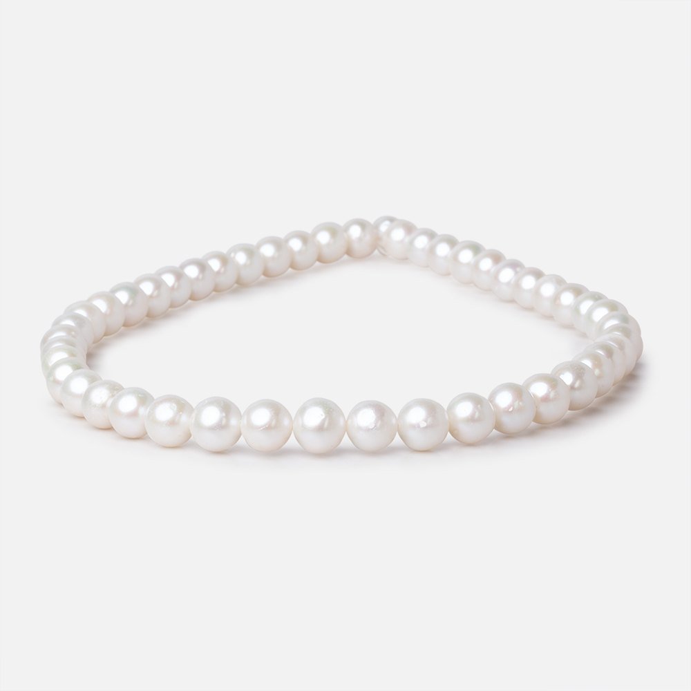 9mm Off White Off Round Freshwater Pearls 15.5 inch 47 Beads - Beadsofcambay.com