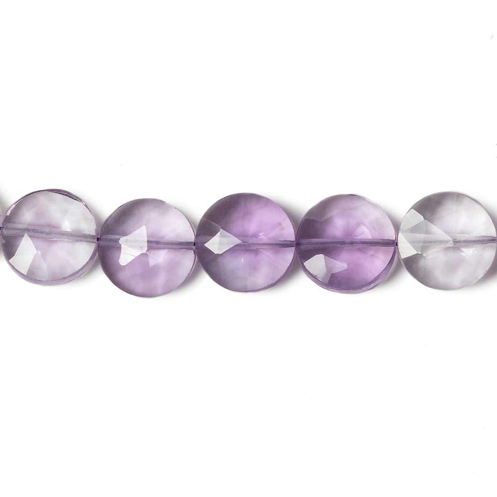 9mm Pink Amethyst faceted coin beads 8 inch 23 pieces - Beadsofcambay.com