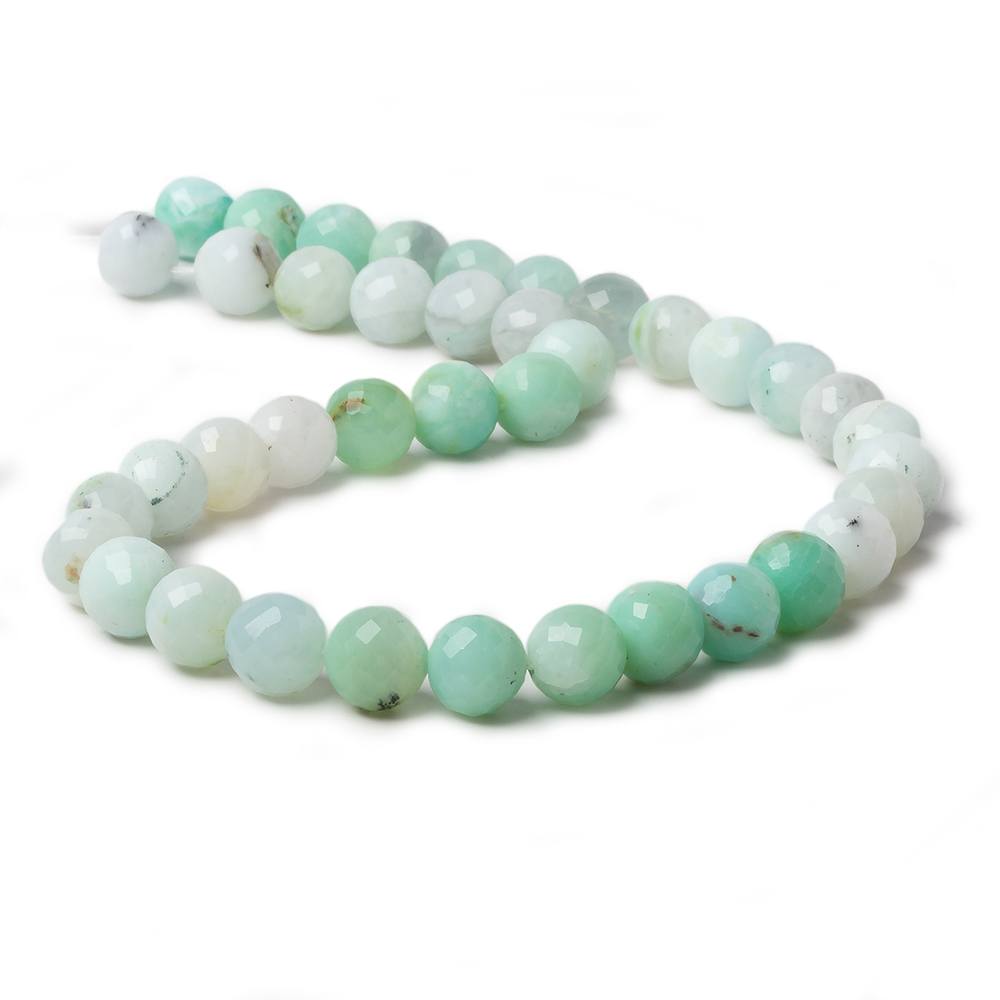 9mm Shaded Blue Perivian Opal faceted round beads 14 inch 39 pieces - Beadsofcambay.com