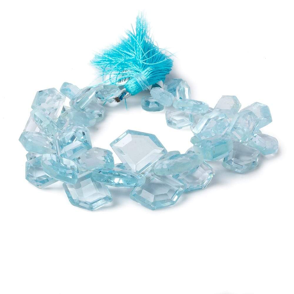 9x10-15x19mm Sky Blue Topaz Pentagonal Shape 8 inch 49 pieces - Beadsofcambay.com