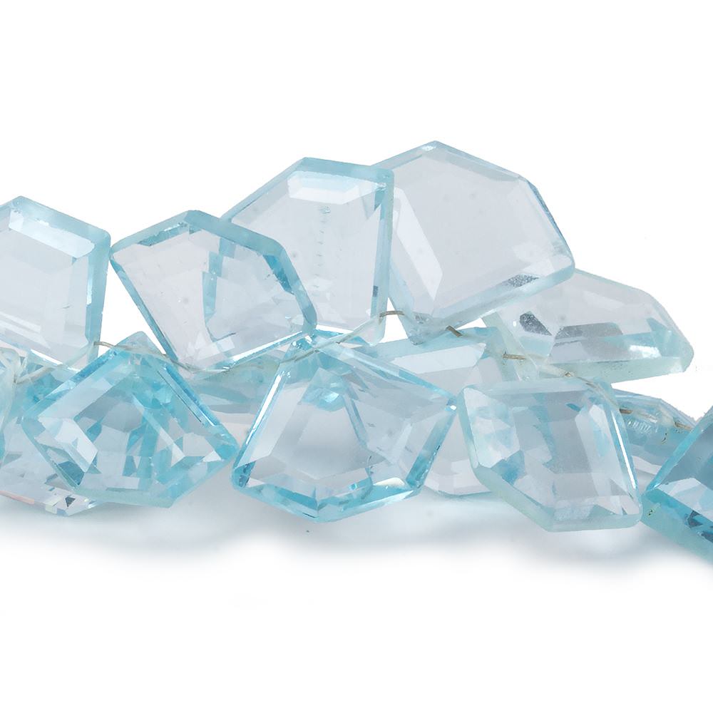 9x10-15x19mm Sky Blue Topaz Pentagonal Shape 8 inch 49 pieces - Beadsofcambay.com