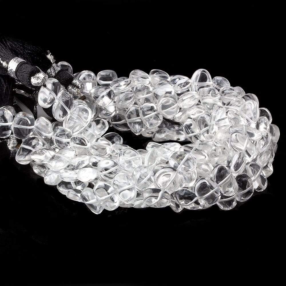 9x6-10x7mm Crystal Quartz Plain Nugget Beads 8 inch 30 pieces - Beadsofcambay.com