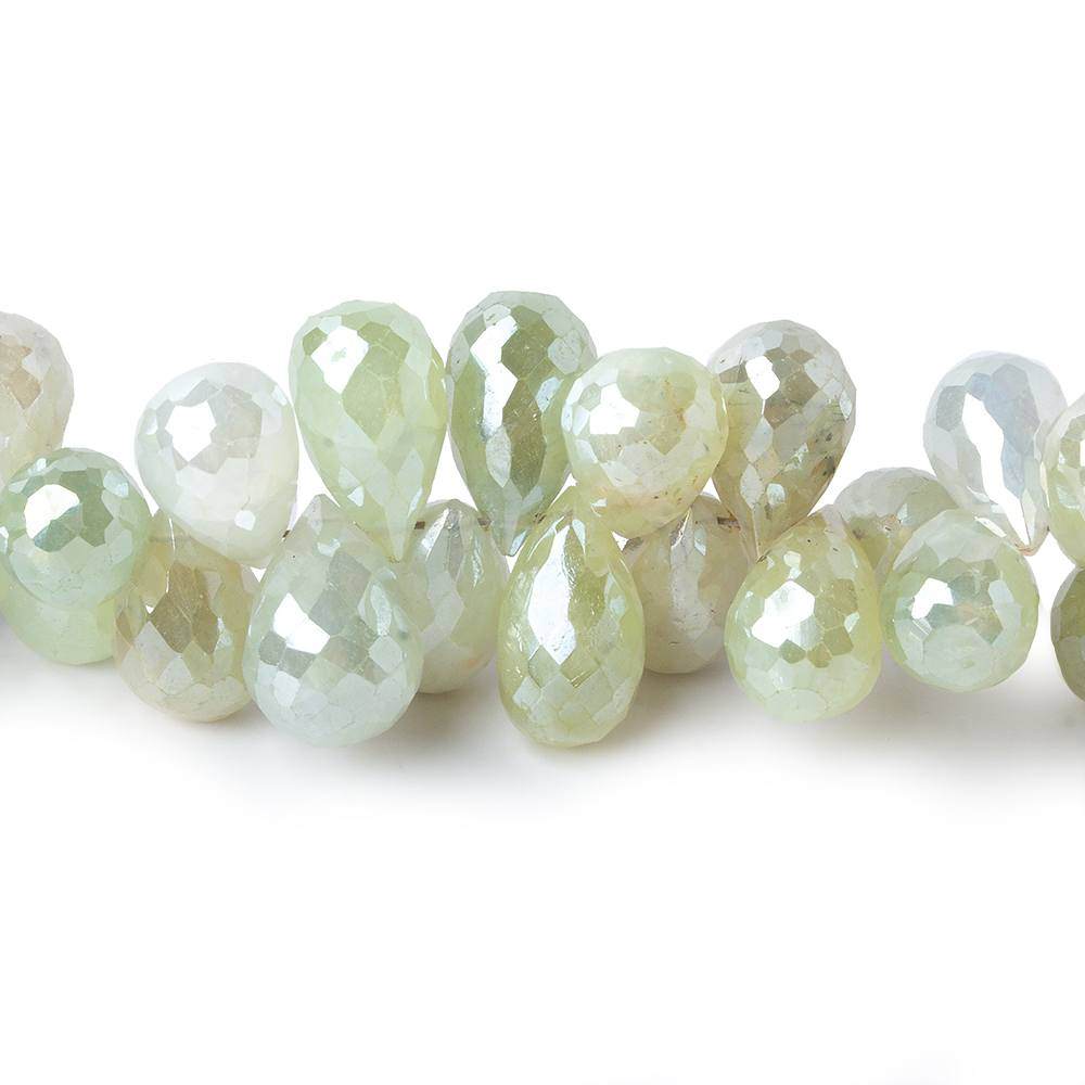 9x6-11x7mm Mystic Prehnite tear drop briolette beads 7.5 inch 66 pieces AAA - Beadsofcambay.com