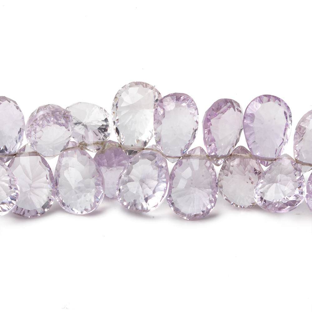 9x6-11x8mm Pink Amethyst Pear Concave Faceted Briolette 8.5 inch 57 Beads AAA - Beadsofcambay.com
