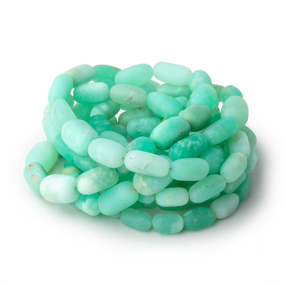 9x6-15x10mm Matte Prase Opal Plain Nugget Beads 18 inch 36 pieces - Beadsofcambay.com