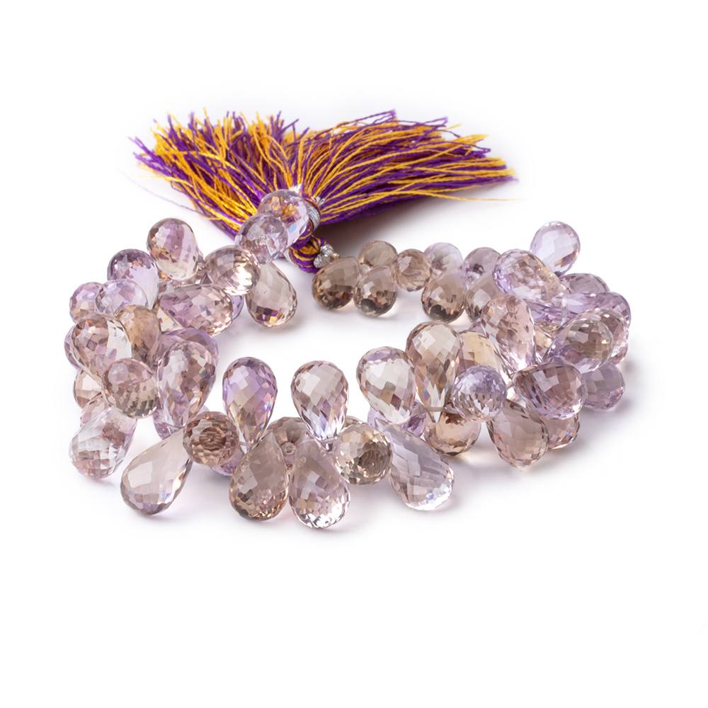 9x6-15x8mm Ametrine Faceted Tear Drop Beads 8 inch 68 pieces - Beadsofcambay.com