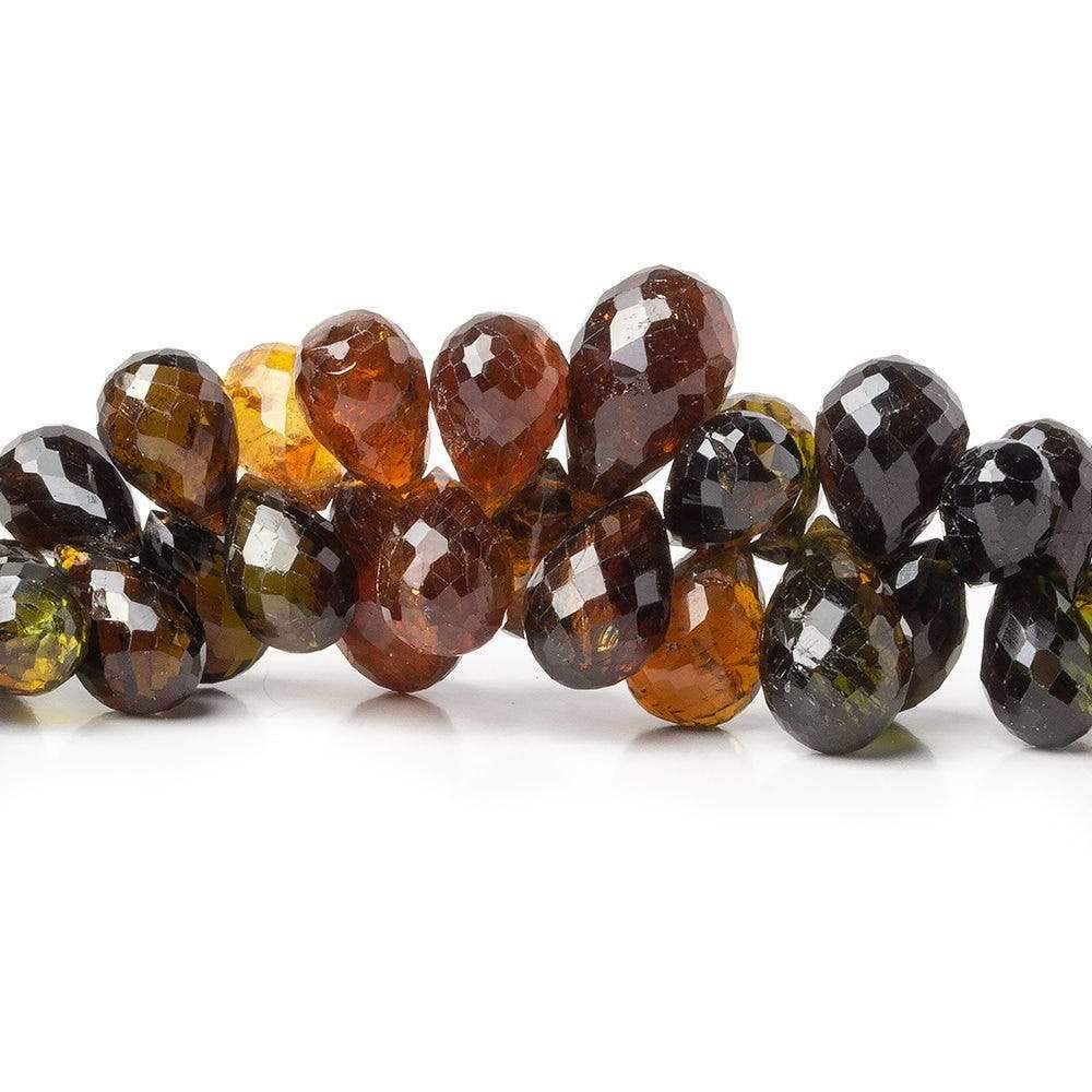 9x6-15x8mm Multi Color Tourmaline Tear Drop Beads 8 inch 69 pieces - Beadsofcambay.com