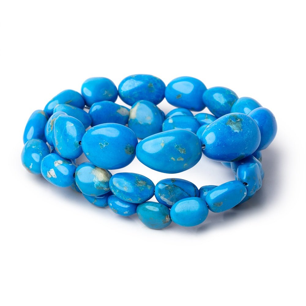 9x6-18x12mm Ceruleite Plain Nugget Beads 20 inch 46 pieces AA - Beadsofcambay.com