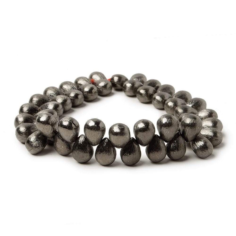 9x6mm Black Gold plated Copper Brushed Tear Drop Beads 8 inch 52 pieces - Beadsofcambay.com