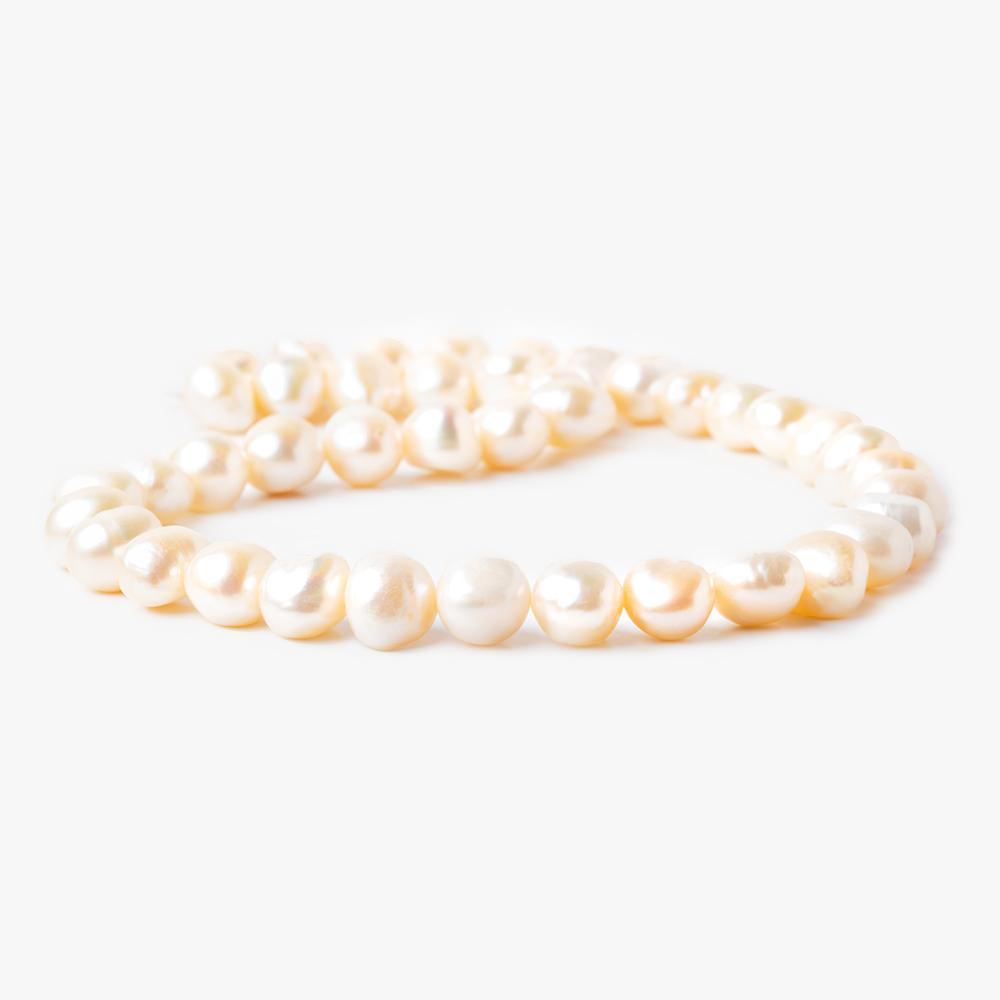 9x6mm Peach Side Drill Baroque Freshwater Pearl 15 inch 40 pcs - Beadsofcambay.com