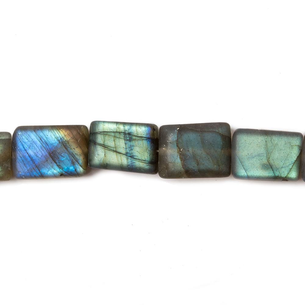 9x7-10x8mm Matte Labradorite plain rectangle beads 7.5 inch 17 pieces - Beadsofcambay.com
