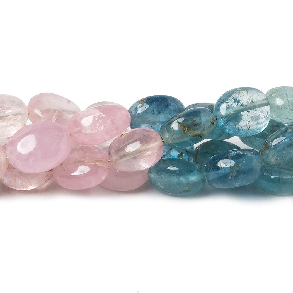 9x7-10x8mm Multi Beryl plain oval beads 16 inch 43 pieces - Beadsofcambay.com
