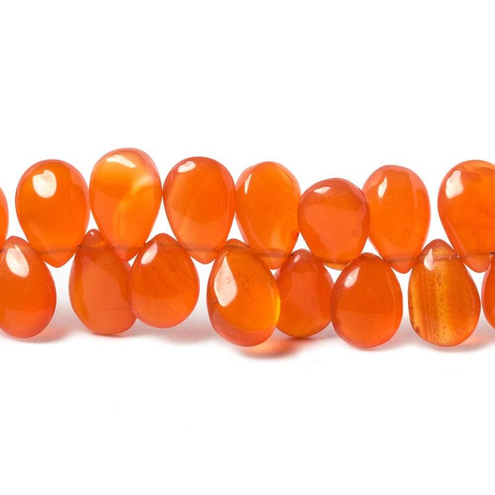9x7-11x7mm Carnelian plain pears 7 inches 48 Beads - Beadsofcambay.com