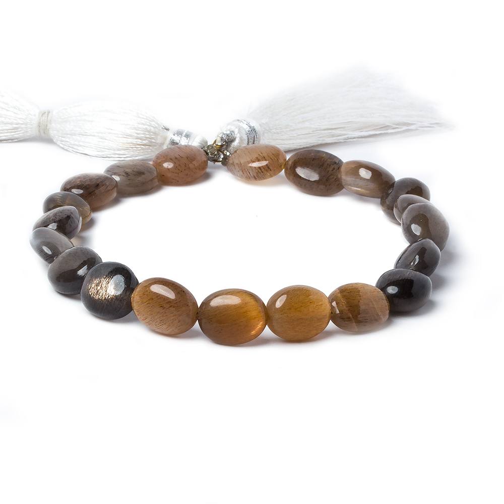 9x7-11x8mm Sunstone & Moonstone plain nugget beads 9 inch 20 beads - Beadsofcambay.com