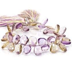 9x7-12x8mm Ametrine Freeform Briolette 8 inch 46 beads - Beadsofcambay.com