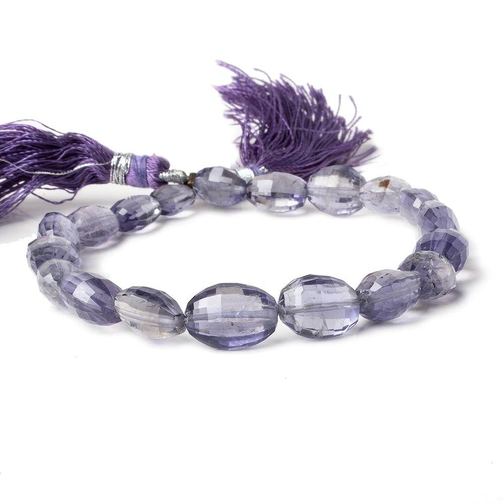 9x7-13x9mm Iolite Checkerboard Faceted Oval Beads 8 inch 19 pieces AA - Beadsofcambay.com