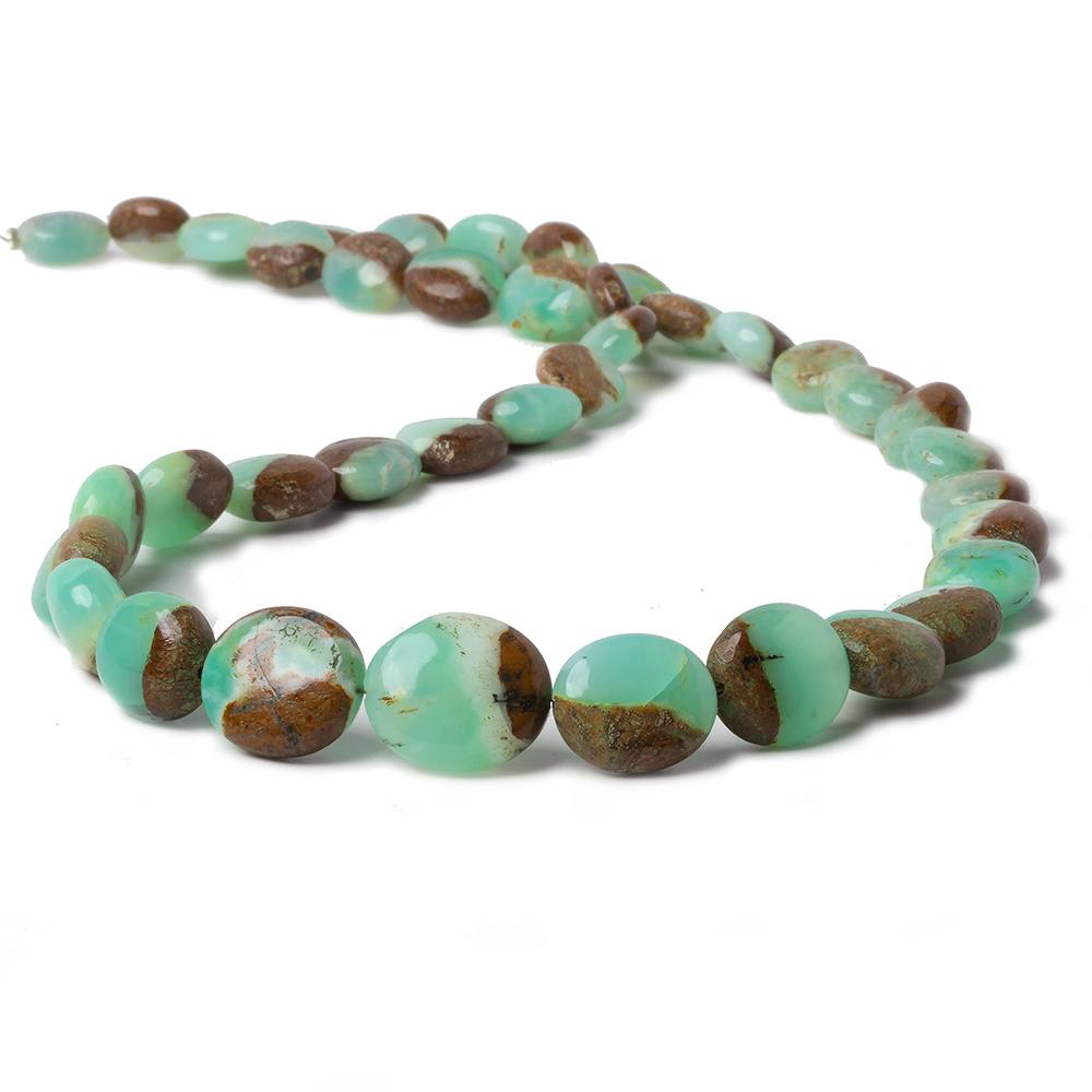 9x7-15x13mm Chrysoprase and Iron Ore Matrix plain nugget beads 18 inch 40 pieces A - Beadsofcambay.com