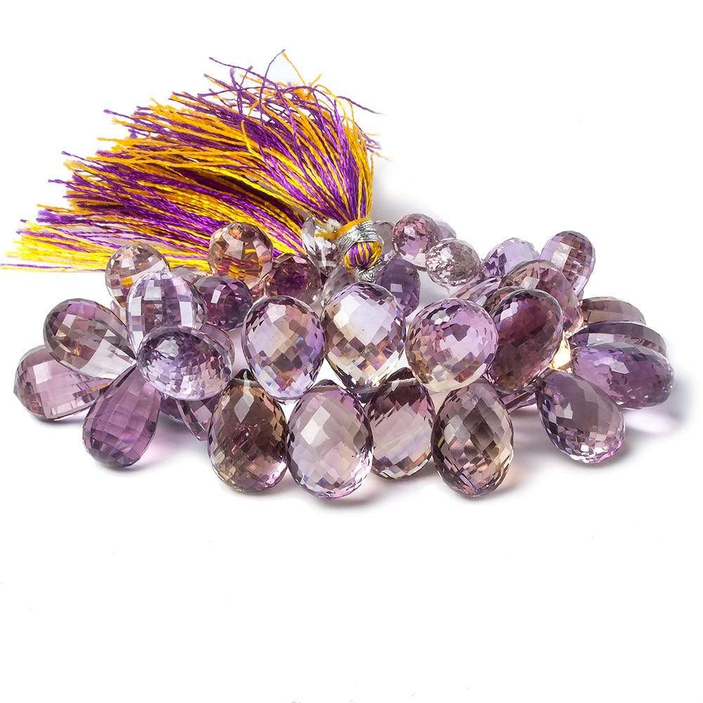 9x7-17x11mm Ametrine Tear Drop and Pear Beads 7 inch 47 pieces AAA - Beadsofcambay.com