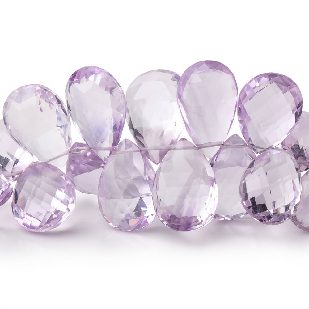 9x7-17x12mm Pink Amethyst Faceted Pear Beads 7 inch 48 pieces - Beadsofcambay.com