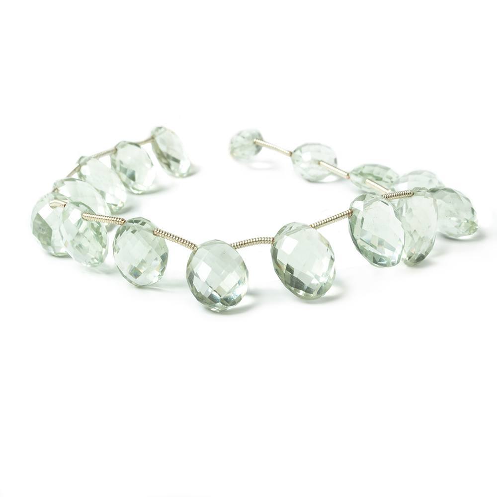 9x7mm-17x8mm Prasiolite Faceted Oval 16 pieces - Beadsofcambay.com