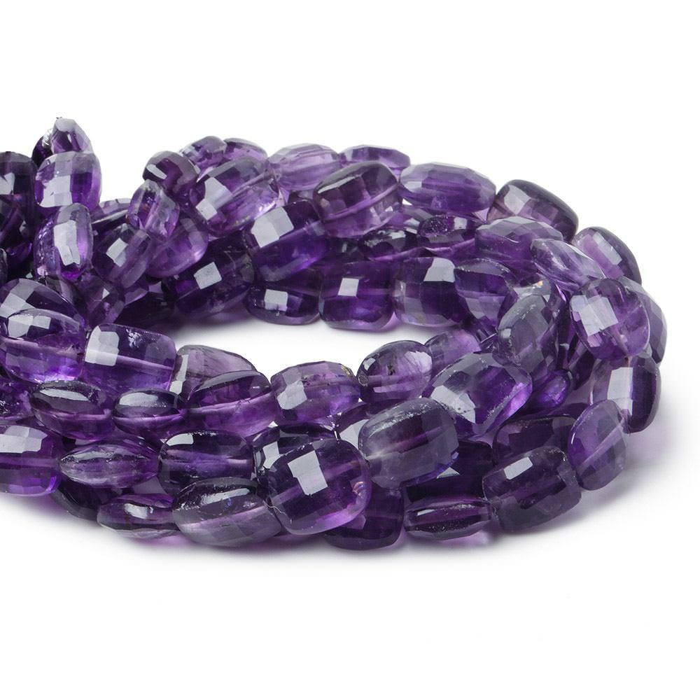 9x8-10x8.5mm Amethyst Checkerboard Rectangle 10 inch 25 pieces - Beadsofcambay.com