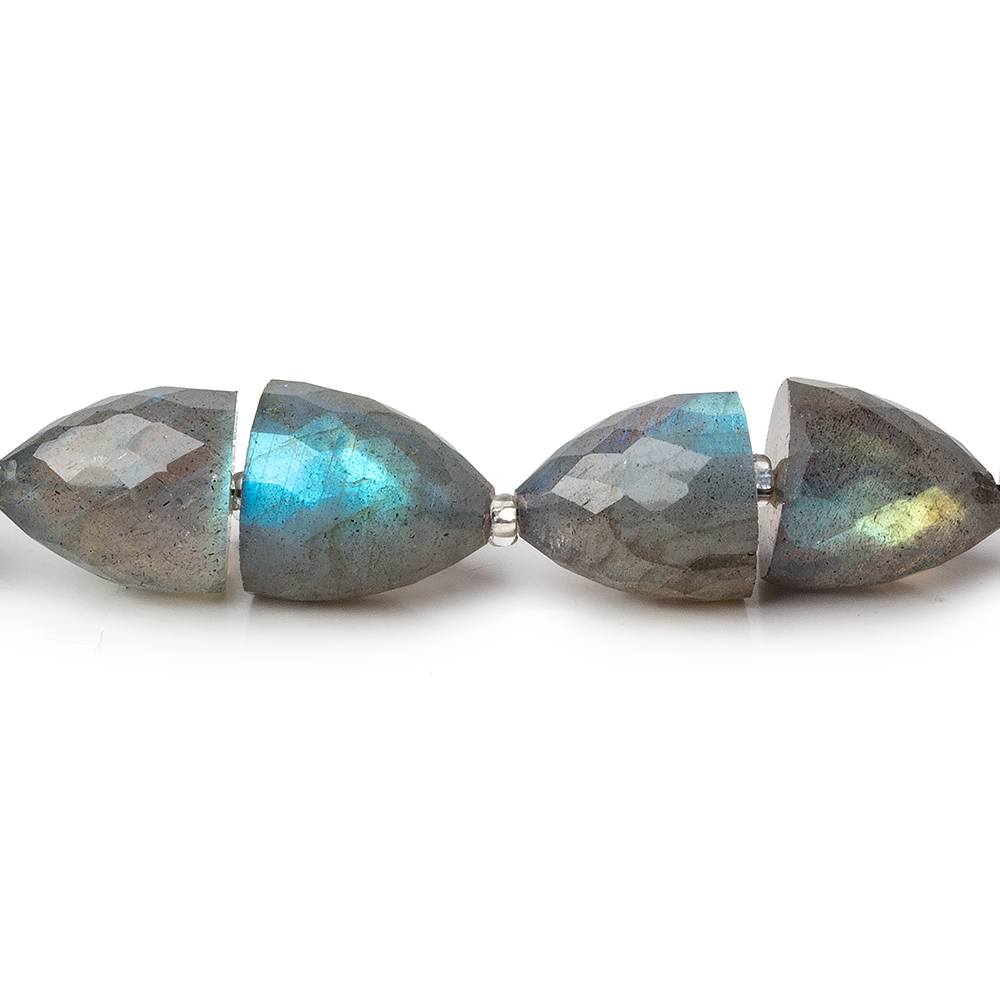 9x8-11x10mm Labradorite Faceted Cones 15.5 inch 34 beads AA 1mm drill hole - Beadsofcambay.com