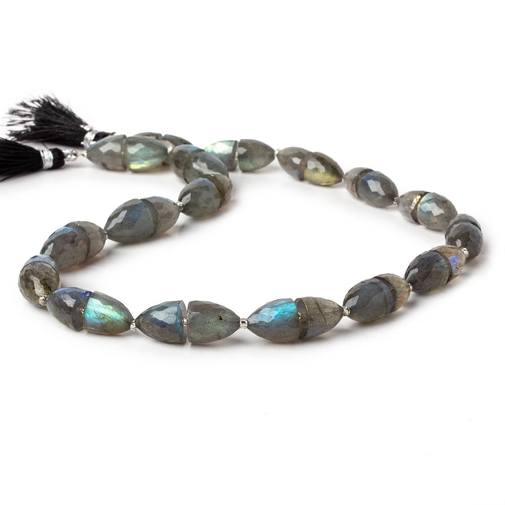 9x8-11x10mm Labradorite Faceted Cones 15.5 inch 34 beads AA 1mm drill hole - Beadsofcambay.com